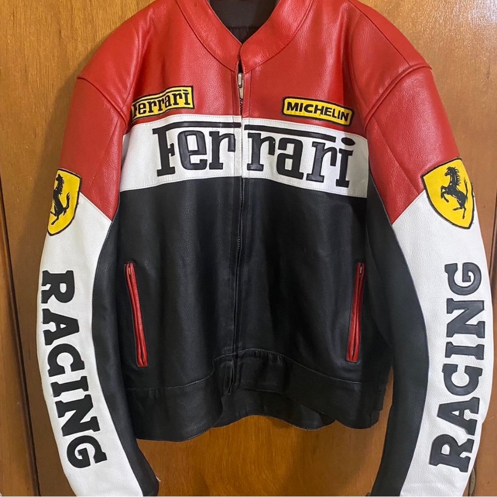 Genuine leather Ferrari motorcycle jacket 100% authentic